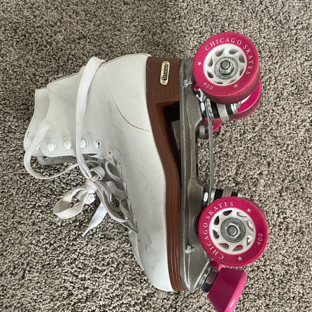 CHICAGO Skates Premium White and Pink Quad Roller Skates for Women - size 7 - Picture 8 of 12
